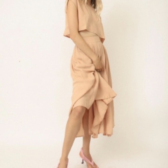 Mable pleated vintage Victorian style pockets small beige midi‎ classic hi waist - Picture 3 of 12